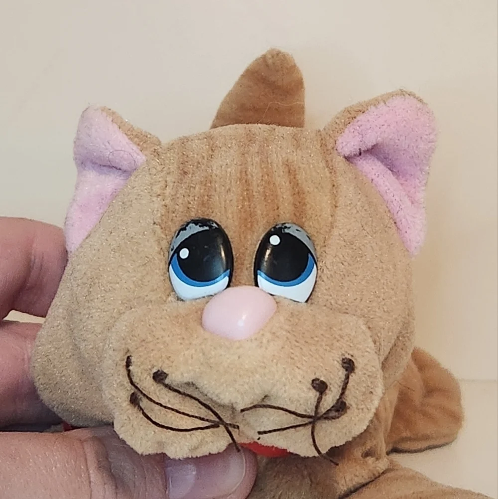 Vintage 80s Tonka Pound Purries Tabby Cat Stuffed animal with wear and tear